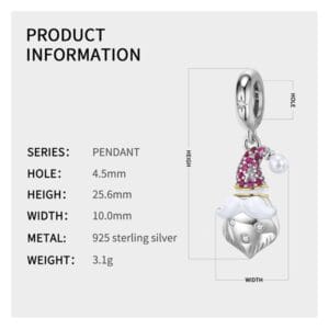 Charm bạc PD0663 Charm bạc PD0663 Le'mare Jewelry LMJ