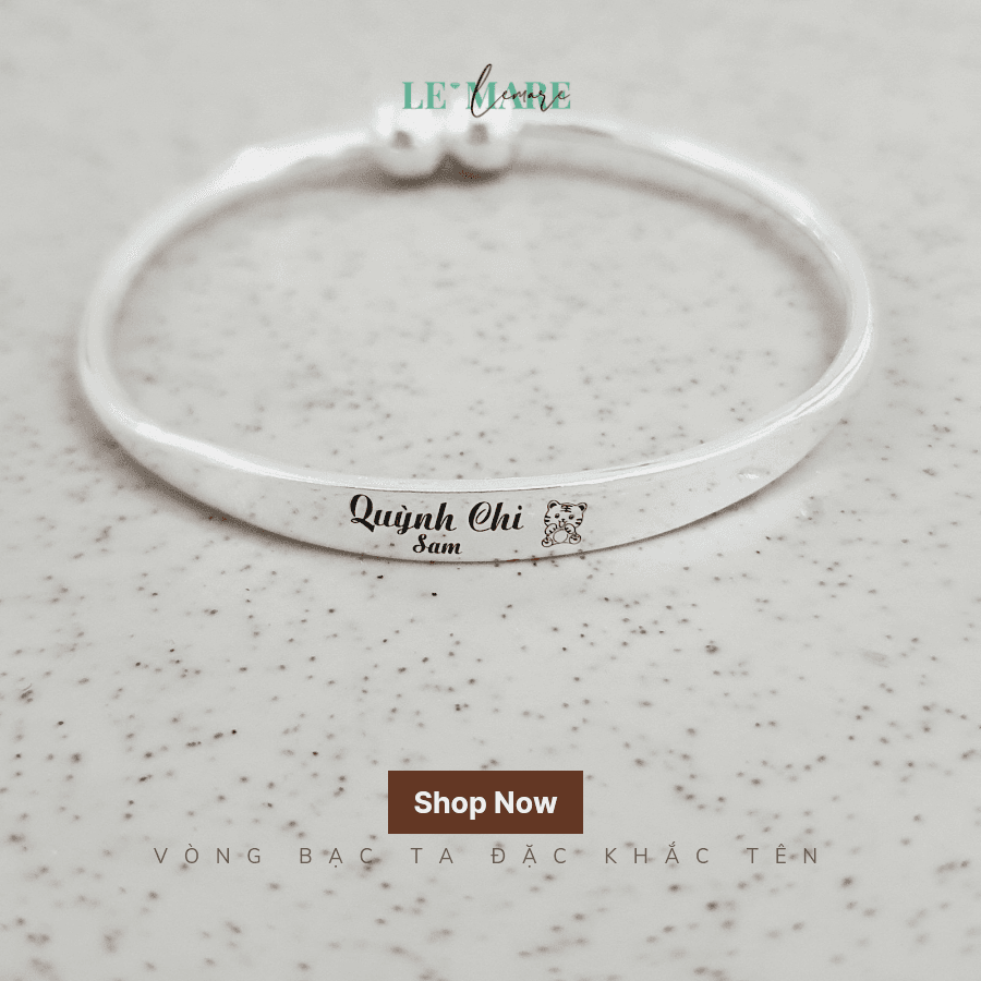 Vòng bạc ta làm quà thôi nôi, đầy tháng, sinh nhật SA009 khắc tên cho bé Le’Mare Jewelry Vòng bạc ta làm quà thôi nôi, đầy tháng, sinh nhật SA009 khắc tên cho bé Le’Mare Jewelry Le'mare Jewelry LMJ