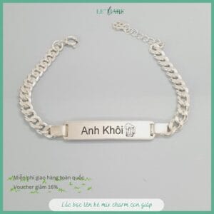 Lắc bạc ta khắc tên cho bé MQ01 (font chữ F1) Le’Mare Jewelry Lắc bạc ta khắc tên cho bé MQ01 (font chữ F1) Le’Mare Jewelry Le'mare Jewelry LMJ