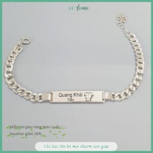 Lắc bạc ta khắc tên cho bé MQ01 (font chữ F1) Le’Mare Jewelry Lắc bạc ta khắc tên cho bé MQ01 (font chữ F1) Le’Mare Jewelry Le'mare Jewelry LMJ