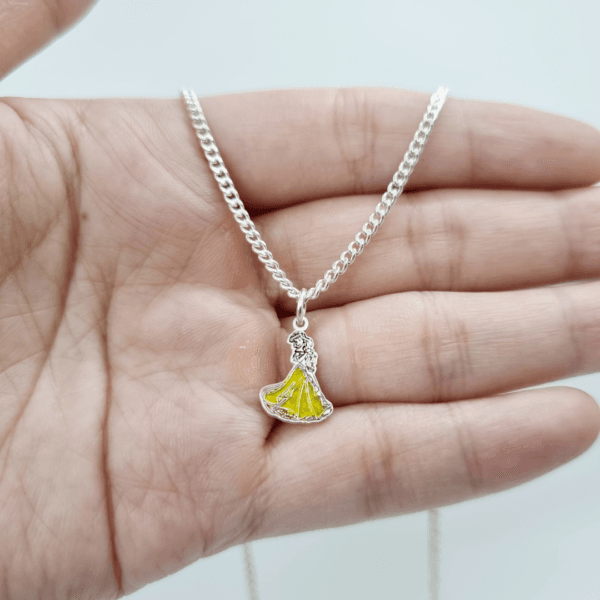 Quà tặng bạc sinh nhật cho bé gái: Dây chuyền dẹt bạc ta mặt công chúa Rapunzel Le'Mare Jewelry