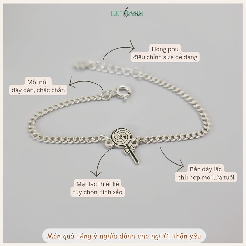 Lắc Bạc mini giảm giá 40% & freeship Lắc Bạc mini giảm giá 40% & freeship Le'mare Jewelry LMJ
