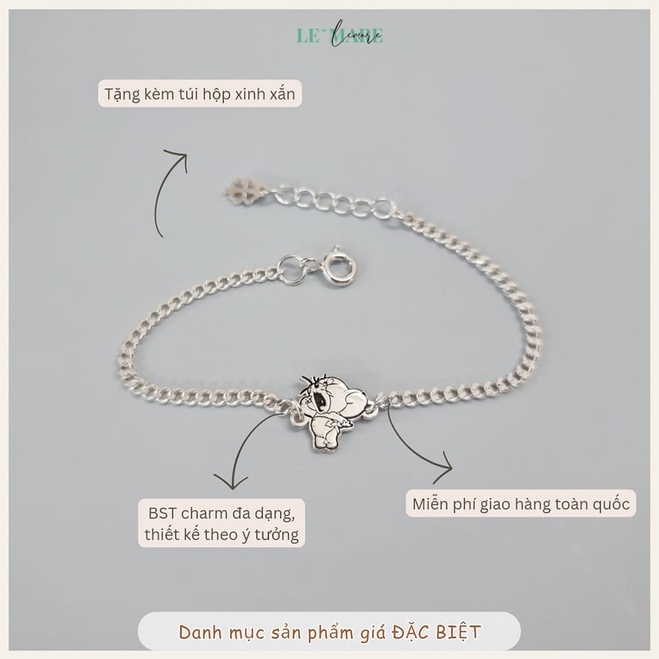 Lắc Bạc mini giảm giá 40% & freeship Lắc Bạc mini giảm giá 40% & freeship Le'mare Jewelry LMJ