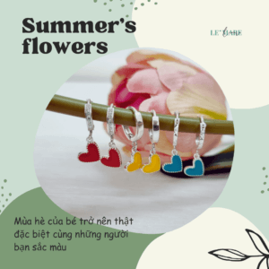Khuyên tai bạc ta trái tim vàng tinh tế cho bé gái Le'mare Jewelry Khuyên tai bạc ta trái tim vàng tinh tế cho bé gái Le'mare Jewelry Le'mare Jewelry LMJ