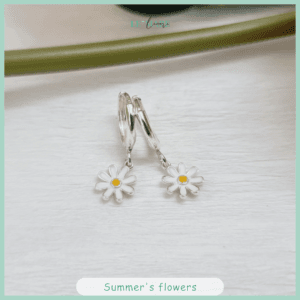 Khuyên tai bạc ta cúc daisy xinh xắn dành cho bé gái Le'mare Jewelry