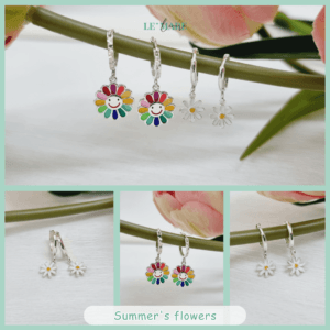 Khuyên tai bạc ta hoa cầu vồng đáng yêu cho bé gái Le’Mare Jewelry Khuyên tai bạc ta hoa cầu vồng đáng yêu cho bé gái Le’Mare Jewelry Le'mare Jewelry LMJ