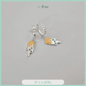 Khuyên tai bạc ta kem vàng đáng yêu cho bé gái Le'mare Jewelry