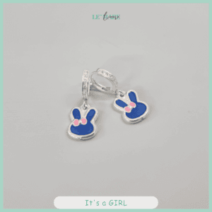 Khuyên tai bạc ta thỏ xanh dễ thương cho bé gái Le'mare Jewelry Khuyên tai bạc ta thỏ xanh dễ thương cho bé gái Le'mare Jewelry Le'mare Jewelry LMJ