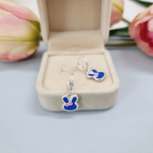 Khuyên tai bạc ta thỏ xanh dễ thương cho bé gái Le'mare Jewelry Khuyên tai bạc ta thỏ xanh dễ thương cho bé gái Le'mare Jewelry Le'mare Jewelry LMJ