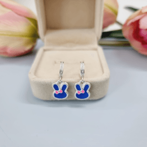 Khuyên tai bạc ta thỏ xanh dễ thương cho bé gái Le'mare Jewelry Khuyên tai bạc ta thỏ xanh dễ thương cho bé gái Le'mare Jewelry Le'mare Jewelry LMJ