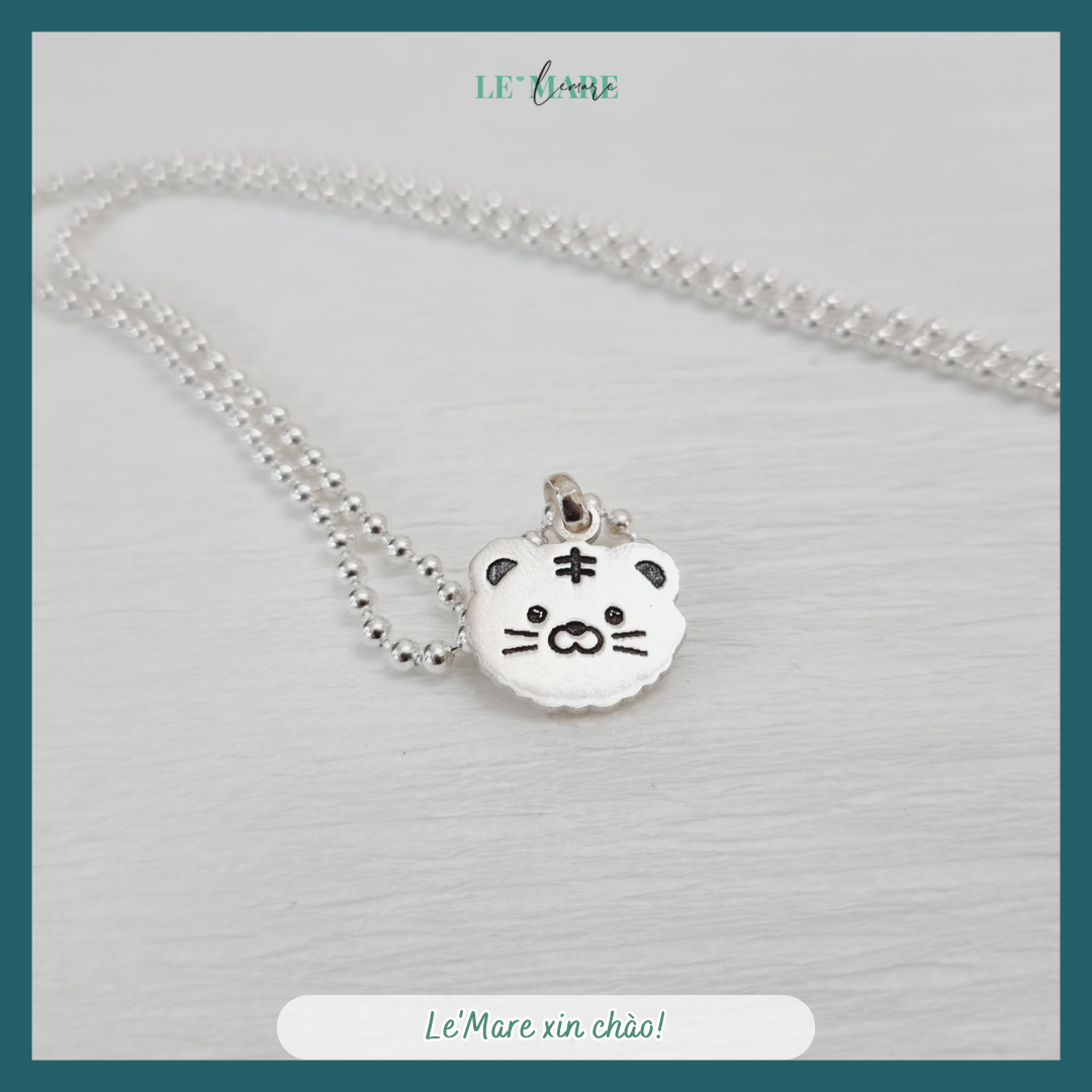 Dây chuyền bi bạc ta mặt Hổ Le'Mare Jewelry - Dây Chuyền Bạc Trẻ Em Dây chuyền bi bạc ta mặt Hổ Le'Mare Jewelry - Dây Chuyền Bạc Trẻ Em Le'mare Jewelry LMJ