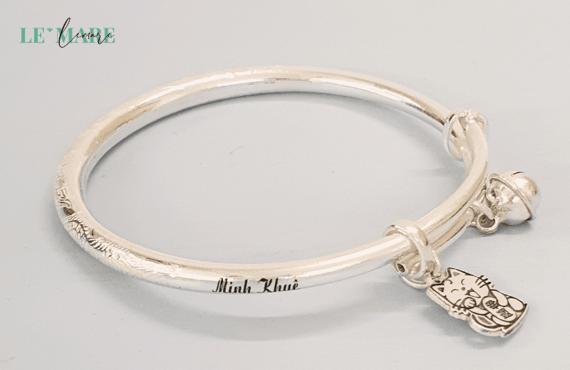 Tặng vòng tất cả các đơn hàng Trung Thu - mua quà cho con, tặng vòng cho mẹ Vòng bạc thiết kế khắc tên miễn phí Le'mare.