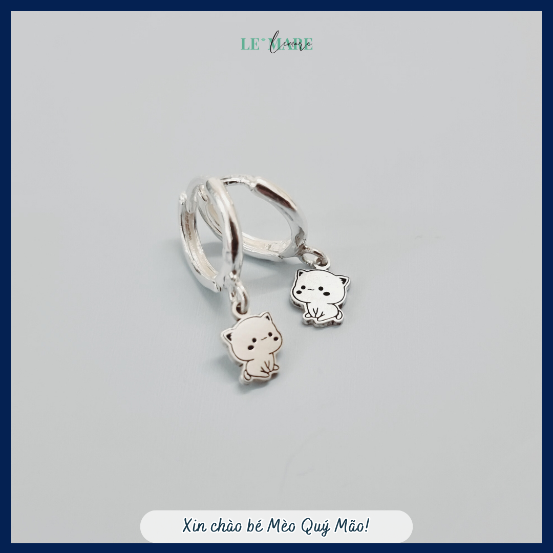 Khuyên tai tròn bạc ta mặt Mèo 065 Le'Mare Jewelry Khuyên tai tròn bạc ta mặt Mèo 065 Le'Mare Jewelry Le'mare Jewelry LMJ