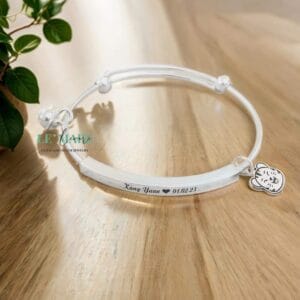 Vòng bạc ta 4M khắc tên bé mix charm Mèo Le’Mare Jewelry Vòng bạc ta 4M khắc tên bé mix charm Mèo Le’Mare Jewelry Le'mare Jewelry LMJ