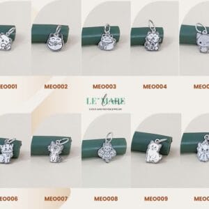 Vòng bạc làm quà thôi nôi, đầy tháng, sinh nhật: Vòng bạc ta CR khắc tên bé mix charm Mèo Le’Mare Jewelry miễn phí khắc tên bé Le'mare Jewelry LMJ