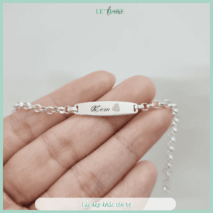 Lắc bạc khắc tên làm quà cho bé: Lắc mo BK01 Le’Mare Jewelry Lắc bạc khắc tên làm quà cho bé: Lắc mo BK01 Le’Mare Jewelry Le'mare Jewelry LMJ