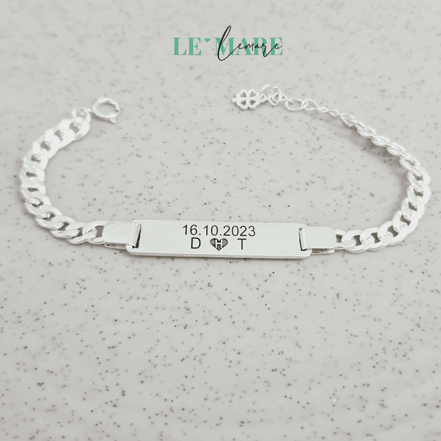 Lắc bạc ta khắc tên cho bé MQ01 (font chữ F1) Le’Mare Jewelry Lắc bạc ta khắc tên cho bé MQ01 (font chữ F1) Le’Mare Jewelry Le'mare Jewelry LMJ
