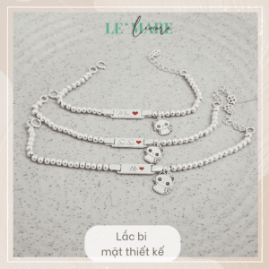 Lắc bạc khắc tên làm quà cho bé: Lắc bi BN04 mix charm thiết kế Le’Mare Jewelry