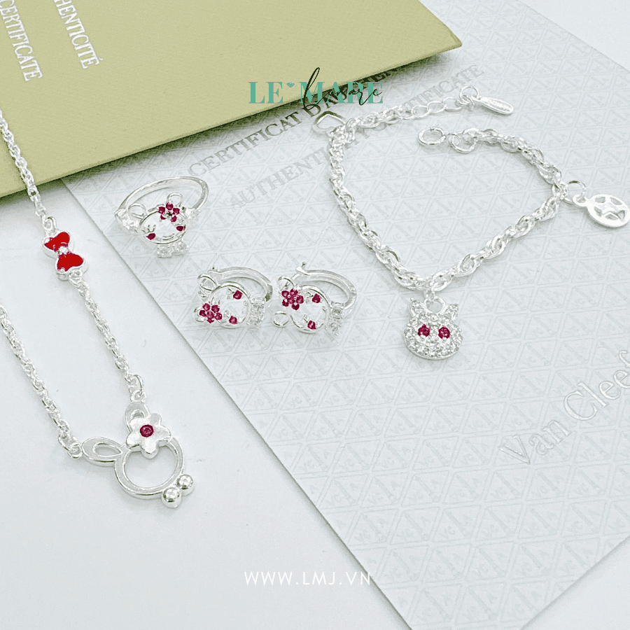 Set trang sức bạc ta Thỏ hoa Le'Mare Jewelry - Dây Chuyền Bạc Trẻ Em Set trang sức bạc ta Thỏ hoa Le'Mare Jewelry - Dây Chuyền Bạc Trẻ Em Le'mare Jewelry LMJ