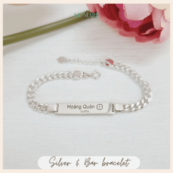 Lắc bạc ta khắc tên cho bé MQ01 (font chữ F1) Le’Mare Jewelry - Hình ảnh 6