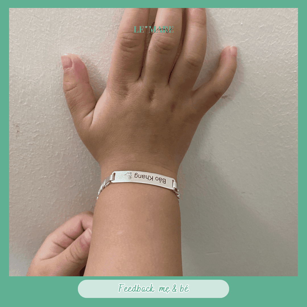 Lắc bạc khắc tên làm quà cho bé: Lắc MQ03 treo charm hổ Le’Mare Jewelry Lắc bạc khắc tên làm quà cho bé: Lắc MQ03 treo charm hổ Le’Mare Jewelry - Ảnh 4