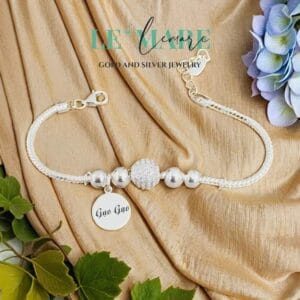 Lắc nhuyễn bi đá bạc ta mix charm miễn phí khắc tên bé Le'Mare Jewelry Lắc nhuyễn bi đá bạc ta mix charm miễn phí khắc tên bé Le'Mare Jewelry Le'mare Jewelry LMJ