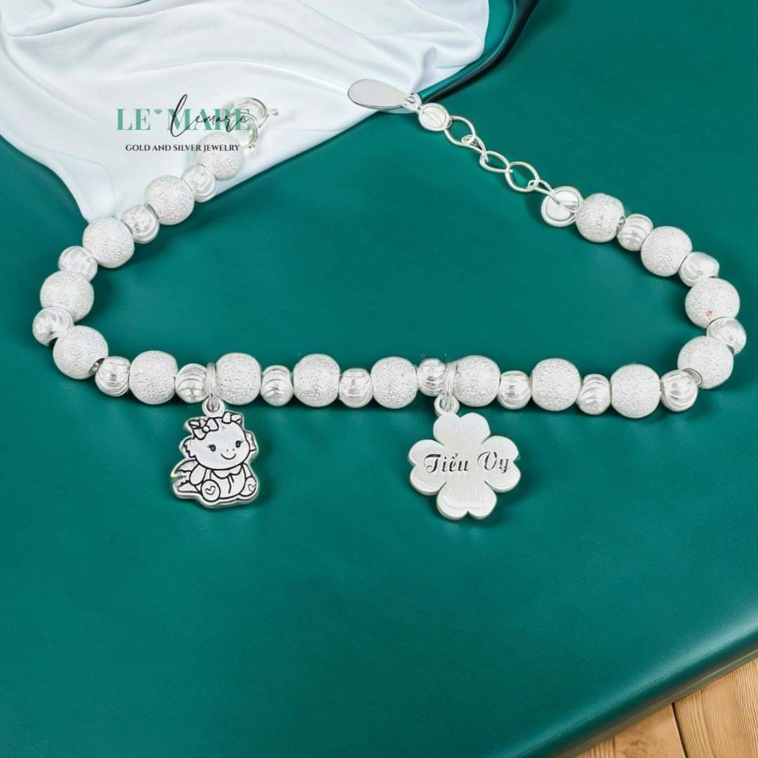 Lắc bi mix bạc ta thiết kế charm Rồng và miễn phí khắc tên cho bé Le’Mare Jewelry Lắc bi mix bạc ta thiết kế charm Rồng và miễn phí khắc tên cho bé Le’Mare Jewelry Le'mare Jewelry LMJ