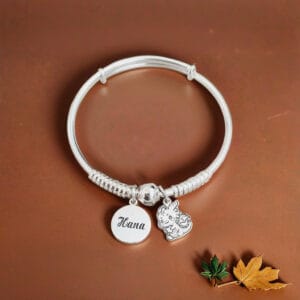 VS bi bạc ta mix charm Rồng và tag tròn khắc hình dễ thương Le'Mare Jewelry làm quà thôi nôi, đầy tháng, sinh nhật ...