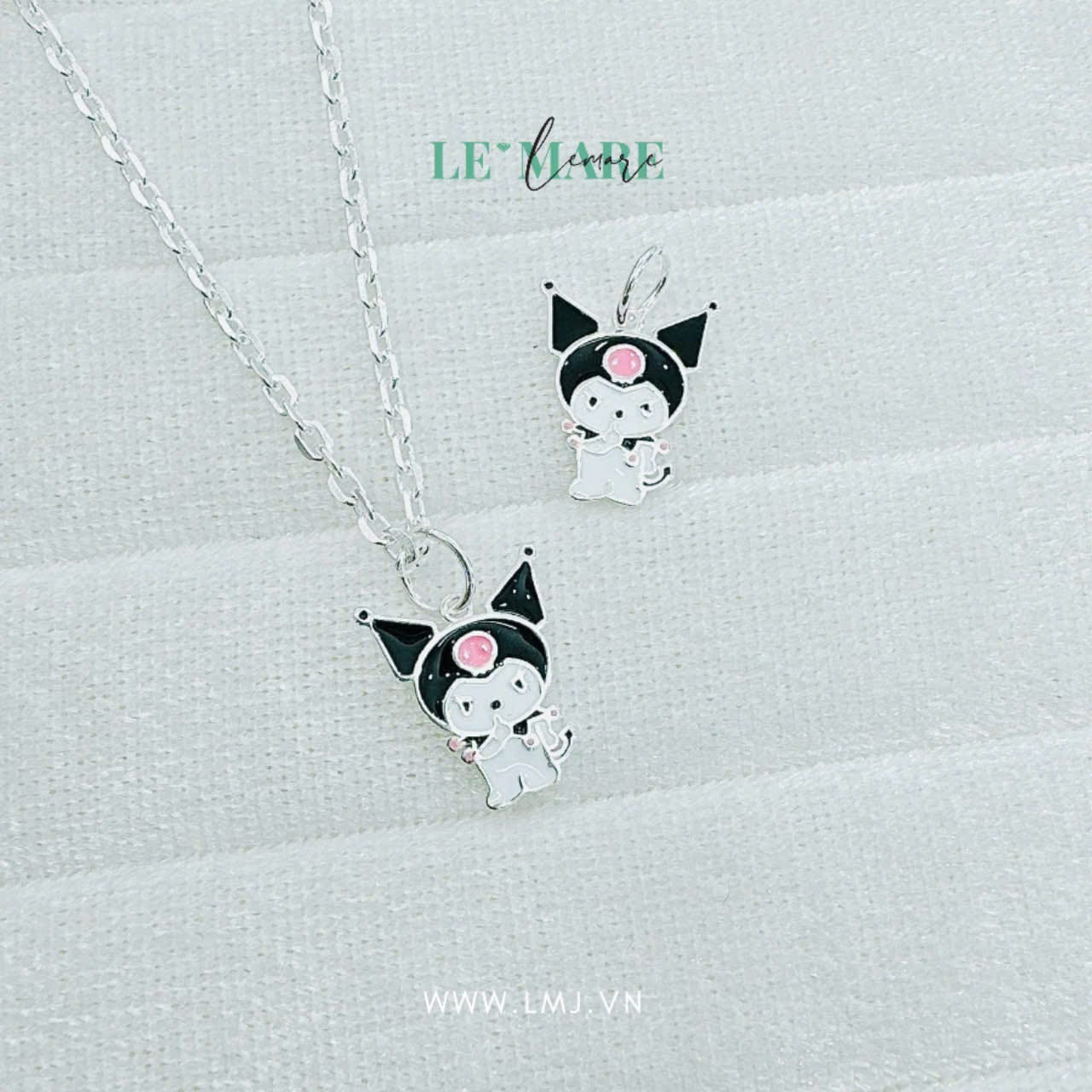 Dây chuyền bạc ta mặt Kuromi sắc màu Le'Mare Jewelry làm quà thôi nôi, đầy tháng, sinh nhật … - Dây Chuyền Bạc Trẻ Em Dây chuyền bạc ta mặt Kuromi sắc màu Le'Mare Jewelry làm quà thôi nôi, đầy tháng, sinh nhật … - Dây Chuyền Bạc Trẻ Em Le'mare Jewelry LMJ