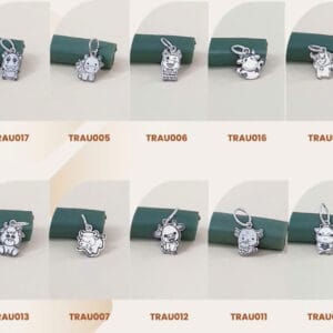 CHARM TRÂU BẠC 2D - PHỤ KIỆN CHỌN THÊM mix cùng trang sức bạc ta Le'Mare Jewelry