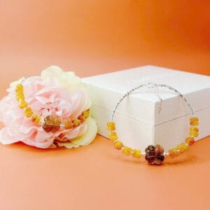 Alternative view of Vòng tay cẩm thạch huyết bánh xe mix thạch anh tóc nâu Le'Mare Jewelry – Gợi ý món quà độc đáo và ý nghĩa dành tặng người phụ nữ trân quý trong các dịp kỷ niệm, ngày lễ 20/10, 8/3...