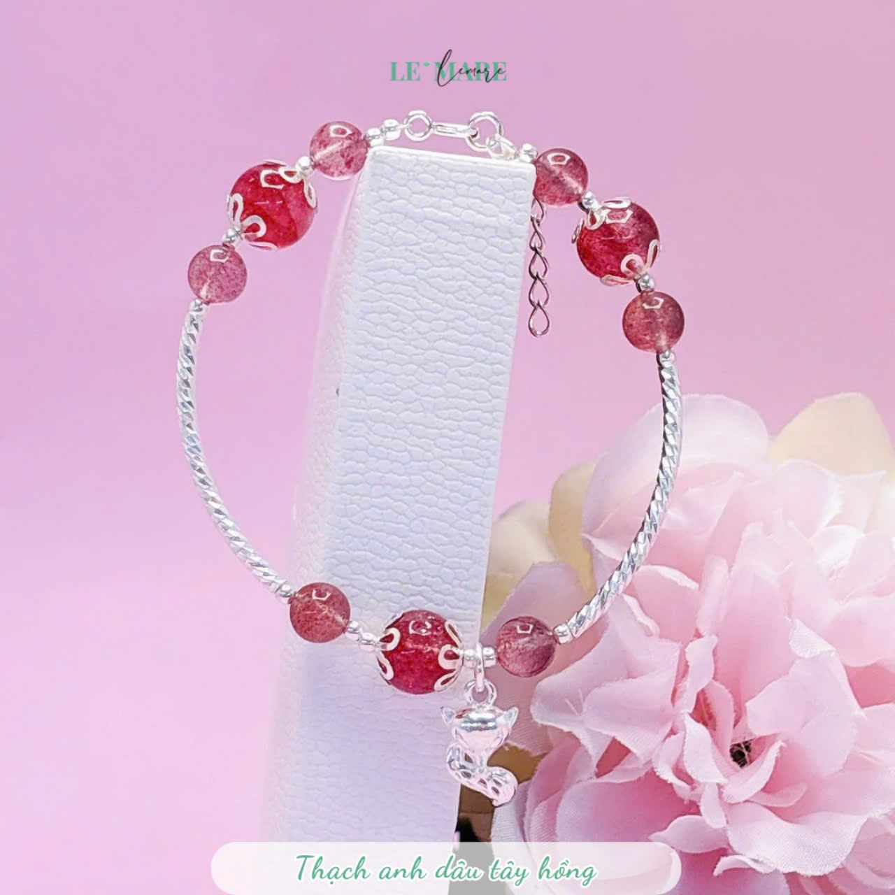 Vòng tay đá thạch anh dâu tây hồng mix charm hồ ly bạc ta Le'Mare Jewelry – Gợi ý món quà độc đáo và ý nghĩa dành tặng người phụ nữ trân quý trong các dịp kỷ niệm, ngày lễ 20/10, 8/3... Vòng tay đá thạch anh dâu tây hồng mix charm hồ ly bạc ta Le'Mare Jewelry – Gợi ý món quà độc đáo và ý nghĩa dành tặng người phụ nữ trân quý trong các dịp kỷ niệm, ngày lễ 20/10, 8/3... Le'mare Jewelry LMJ