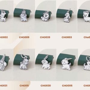 CHARM CÚN BẠC 2D - PHỤ KIỆN CHỌN THÊM mix cùng trang sức bạc ta Le'Mare Jewelry