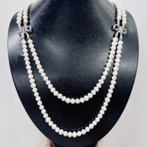 Alternative view of Dây chuyền 2 tầng ngọc trai mix charm nơ đá bạc Le'Mare Jewelry – Gợi ý món quà độc đáo và ý nghĩa dành tặng người phụ nữ trân quý trong các dịp kỷ niệm, ngày lễ ...