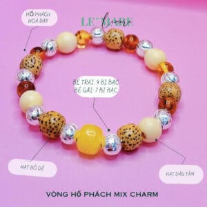 Vòng tay hổ phách mix hạt bồ đề kim cang, bi bạc Le'Mare Jewelry - món quà ý nghĩa dành cho bé yêu các dịp thôi nôi, đầy tháng, sinh nhật và các ngày kỷ niệm đặc biệt ...