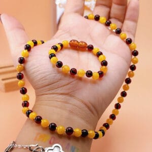 Bộ dây chuyền và lắc tay hổ phách cánh gián đan xen hổ phách mật lạp Le'Mare Jewelry - món quà ý nghĩa dành cho bé yêu các dịp thôi nôi, đầy tháng, sinh nhật và các ngày kỷ niệm đặc biệt ... Bộ dây chuyền và lắc tay hổ phách cánh gián đan xen hổ phách mật lạp Le'Mare Jewelry - món quà ý nghĩa dành cho bé yêu các dịp thôi nôi, đầy tháng, sinh nhật và các ngày kỷ niệm đặc biệt ... Le'mare Jewelry LMJ