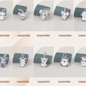 CHARM CHUỘT BẠC 2D - PHỤ KIỆN CHỌN THÊM mix cùng trang sức bạc ta Le'Mare Jewelry