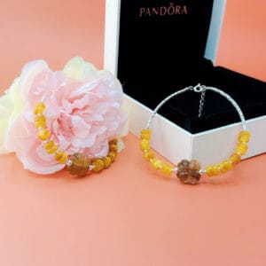 Vòng tay cẩm thạch huyết bánh xe mix thạch anh tóc nâu Le'Mare Jewelry – Gợi ý món quà độc đáo và ý nghĩa dành tặng người phụ nữ trân quý trong các dịp kỷ niệm, ngày lễ 20/10, 8/3...