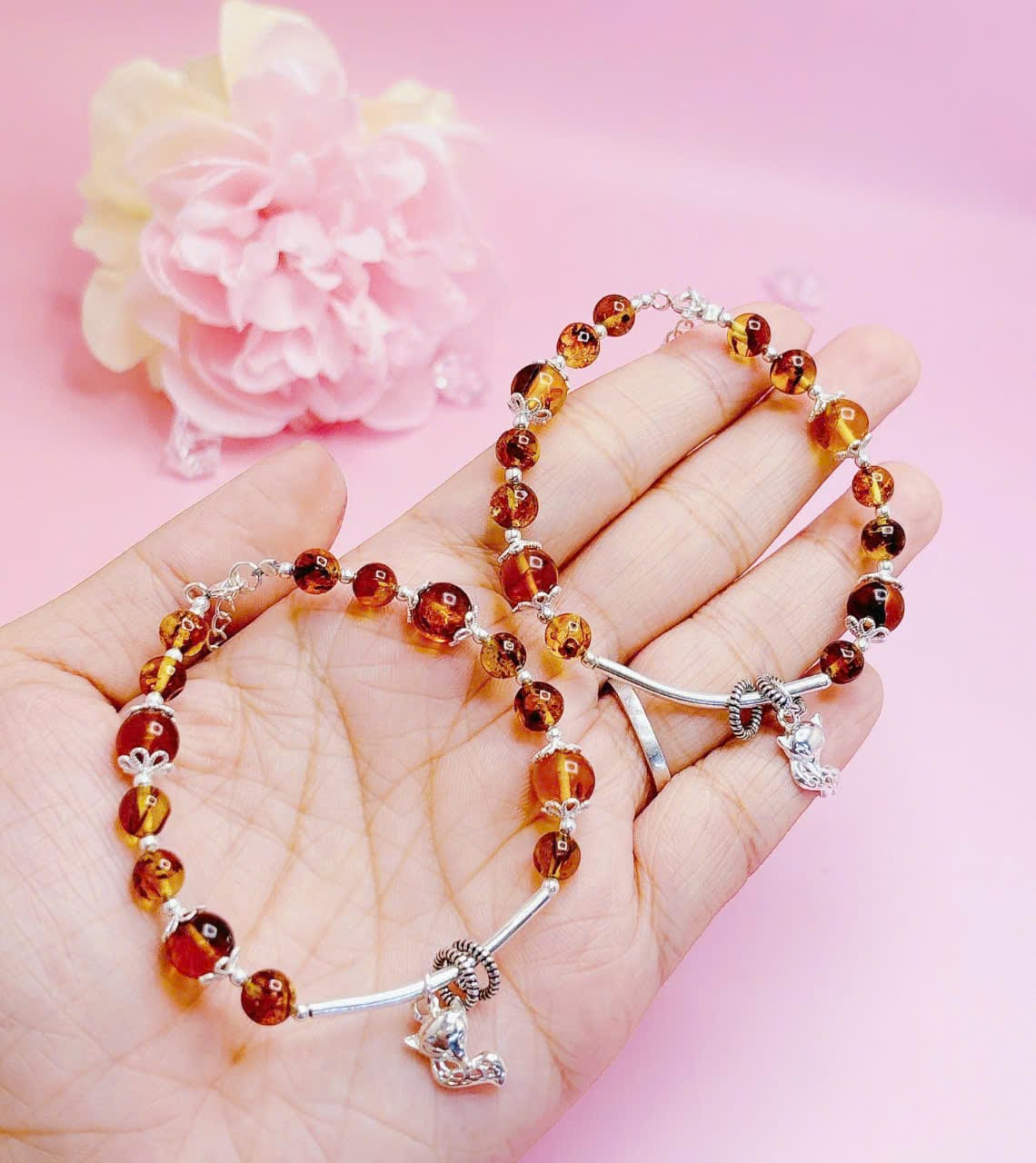 Vòng tay đá hổ phách thiên nhiên mix charm hồ ly bạc Le'Mare Jewelry – Gợi ý món quà độc đáo và ý nghĩa dành tặng người phụ nữ trân quý trong các dịp kỷ niệm, ngày lễ ... Vòng tay đá hổ phách thiên nhiên mix charm hồ ly bạc Le'Mare Jewelry – Gợi ý món quà độc đáo và ý nghĩa dành tặng người phụ nữ trân quý trong các dịp kỷ niệm, ngày lễ ... Le'mare Jewelry LMJ