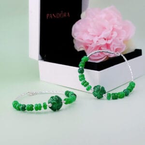 Vòng tay cỏ cẩm thạch mix ống bạc Le'Mare Jewelry – Gợi ý món quà độc đáo và ý nghĩa dành tặng người phụ nữ trân quý trong các dịp kỷ niệm, ngày lễ 20/10, 8/3...