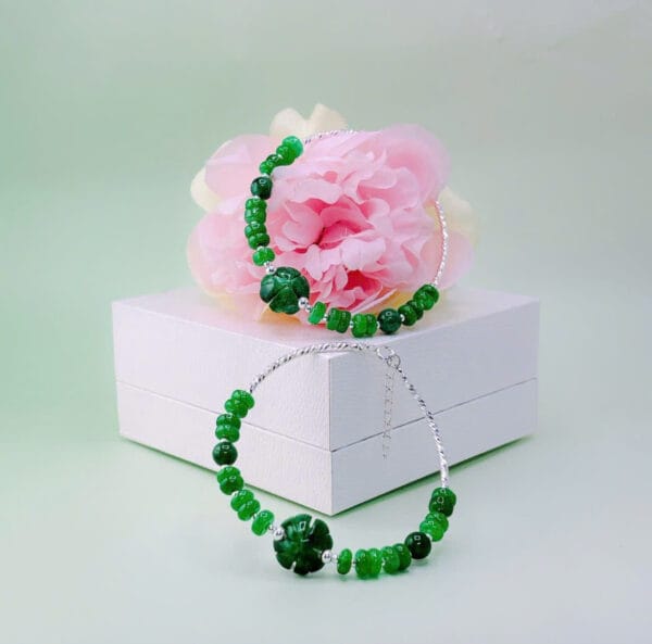 Vòng tay cỏ cẩm thạch mix ống bạc Le'Mare Jewelry – Gợi ý món quà độc đáo và ý nghĩa dành tặng người phụ nữ trân quý trong các dịp kỷ niệm, ngày lễ 20/10, 8/3... - Hình ảnh 3