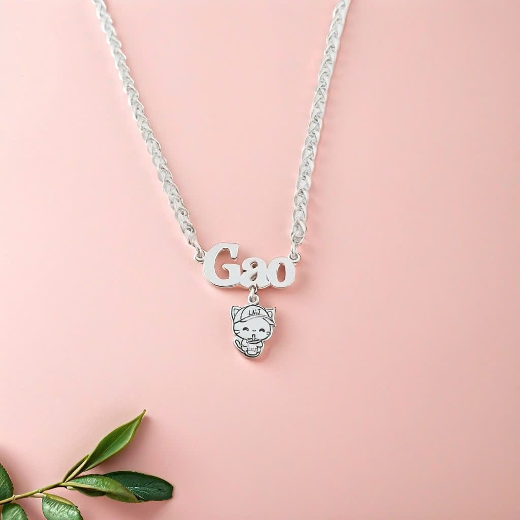 Dây chuyền xà tích bạc ta mặt thiết kế tên bé và charm con giáp Le'Mare Jewelry - món quà ý nghĩa dành cho bé yêu các dịp thôi nôi, đầy tháng, sinh nhật và các ngày kỷ niệm đặc biệt ... - Dây Chuyền Bạc Trẻ Em Le'mare Jewelry LMJ