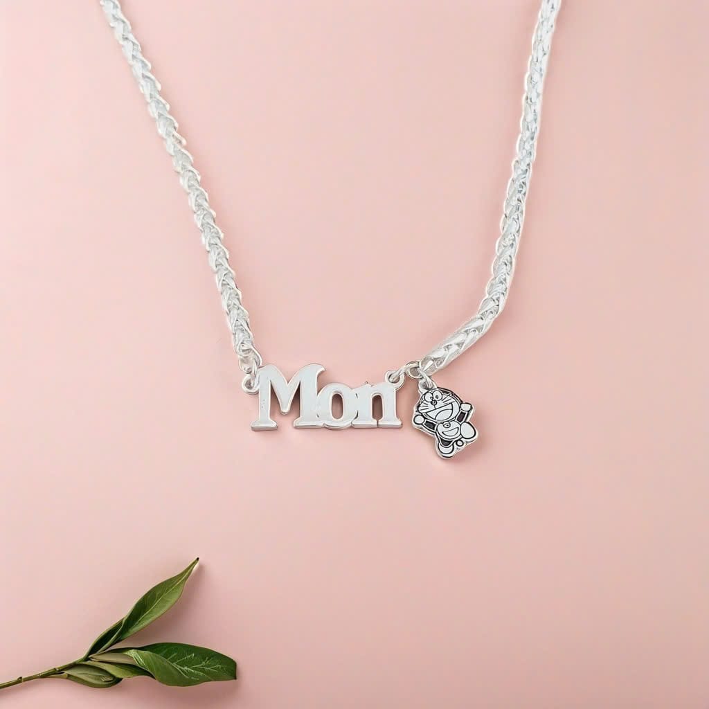 Dây chuyền xà tích bạc ta mặt thiết kế tên bé và charm con giáp Le'Mare Jewelry - món quà ý nghĩa dành cho bé yêu các dịp thôi nôi, đầy tháng, sinh nhật và các ngày kỷ niệm đặc biệt ... - Dây Chuyền Bạc Trẻ Em Le'mare Jewelry LMJ