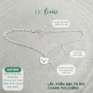 SALE 50% Lắc tay xoắn bạc ta mix charm thiết kế Le'Mare Jewelry - món quà ý nghĩa dành cho bé yêu các dịp thôi nôi, đầy tháng, sinh nhật và các ngày kỷ niệm đặc biệt ... Le'mare Jewelry LMJ