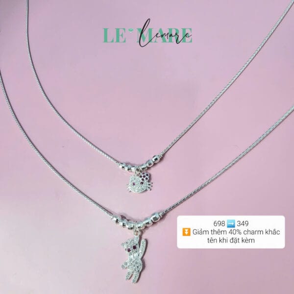 SALE 50% Dây chuyền S 6 bi mặt kitty và gấu Le'Mare Jewelry - món quà ý nghĩa dành cho bé yêu các dịp thôi nôi, đầy tháng, sinh nhật và các ngày kỷ niệm đặc biệt ...