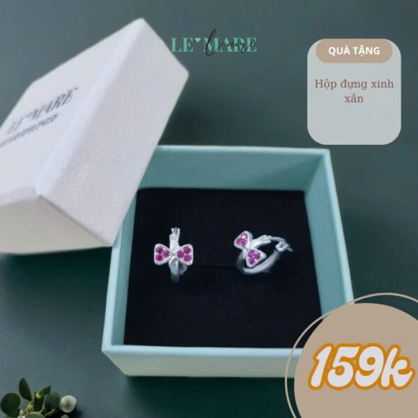 SALE 50% Khuyên nút cài cỏ ba lá đá màu Le'Mare Jewelry - món quà ý nghĩa dành cho bé yêu các dịp thôi nôi, đầy tháng, sinh nhật và các ngày kỷ niệm đặc biệt ... - Hình ảnh 6