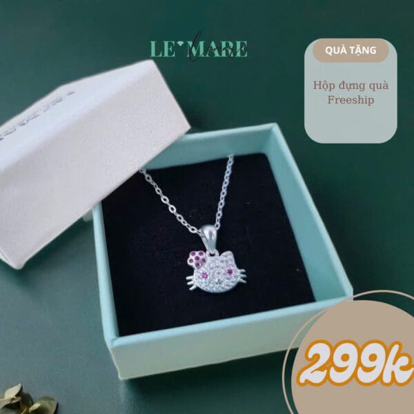 SALE 50% Dây chuyền S 6 bi mặt kitty và gấu Le'Mare Jewelry - món quà ý nghĩa dành cho bé yêu các dịp thôi nôi, đầy tháng, sinh nhật và các ngày kỷ niệm đặc biệt ... - Hình ảnh 2