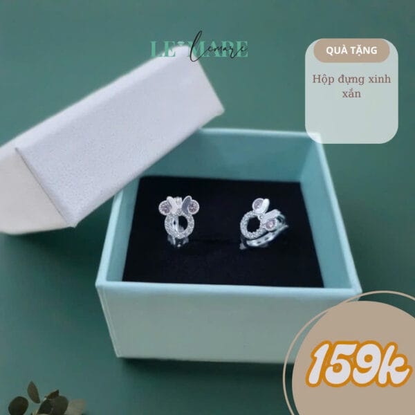 SALE 50% Khuyên nút cài cỏ ba lá đá màu Le'Mare Jewelry - món quà ý nghĩa dành cho bé yêu các dịp thôi nôi, đầy tháng, sinh nhật và các ngày kỷ niệm đặc biệt ... - Hình ảnh 4