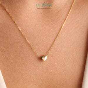 Beloved Heart Necklace by Le'Mare • Dây chuyền trái tim Beloved Heart Vàng & Bạc nhiều chất liệu LMJ