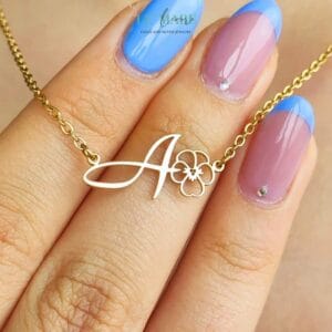 Letter Birth Flower Necklace, Birth Month Initial Pendant • Dây chuyền Chữ cái hoa tháng sinh LMJ